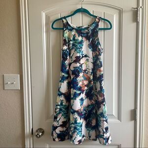 Worthington Blue Floral Sleeveless Fit & Flare Midi Dress; SZ 6; BNWT
